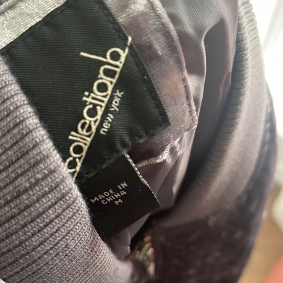 grey quilted velvet bomber jacket size M - Picture 4 of 4